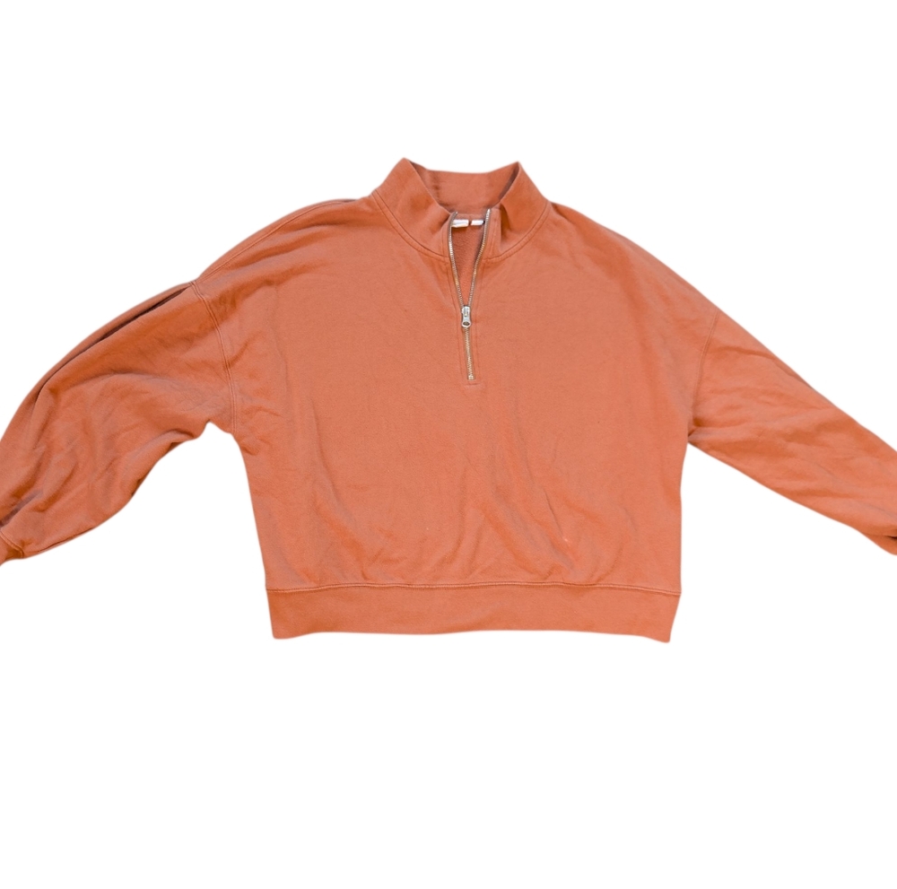 GAP Women's Rust Half-Zip Sweatshirt Size Large